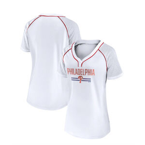 Majestic Women's White Philadelphia Phillies Raglan V-Neck, XXL NWOT